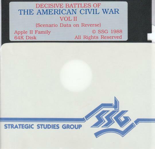 Decisive Battles Of The American Civil War Volume 2 2nd APPLE II FLOPPY sim game
