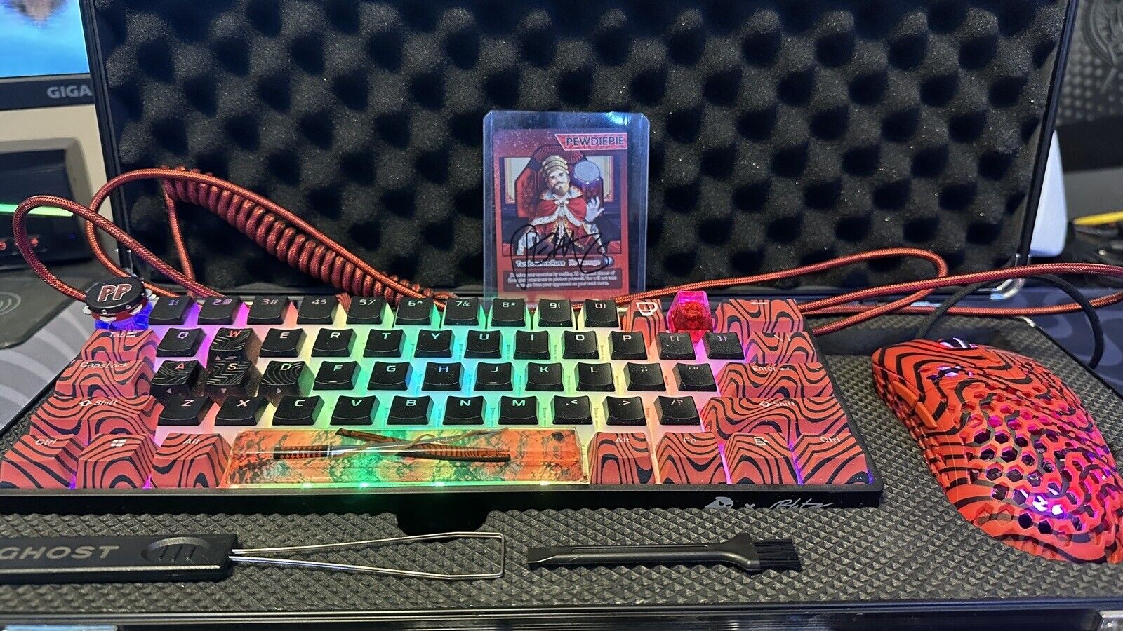 PewDiePie Ghost A1 Keyboard & Mouse + Rare Signed Card (Collectors Edition)