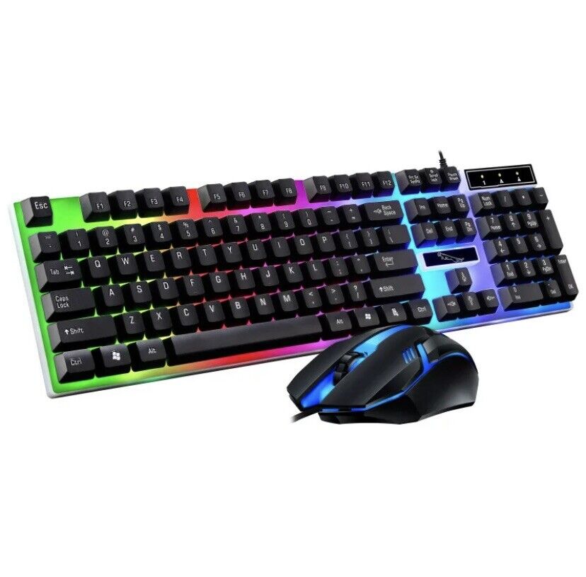 Gaming Keyboard and Mouse Combo, G1 RGB LED Backlit Keyboard with 104 Key Comput