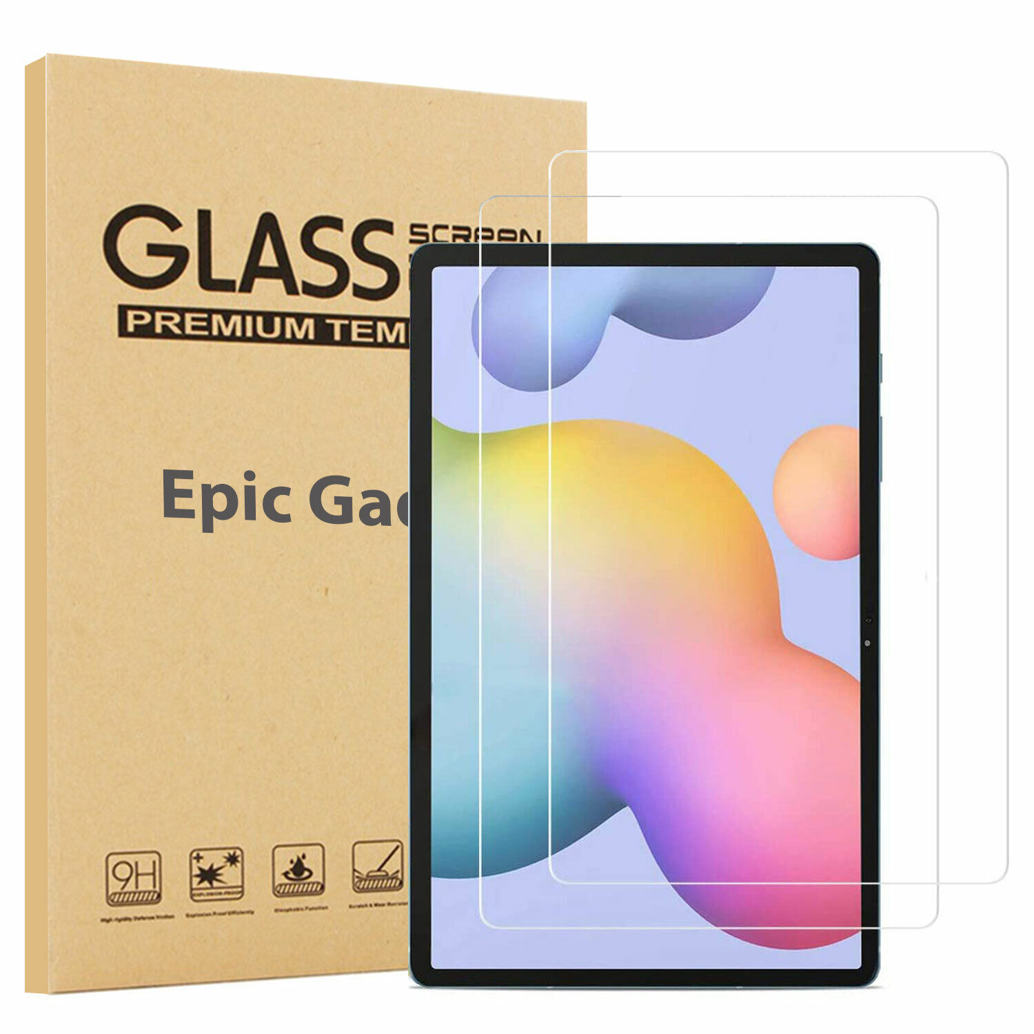 2PCS Tempered Glass Screen Protector for Samsung Galaxy Tab S9 S9 Plus S8+ S7 FE