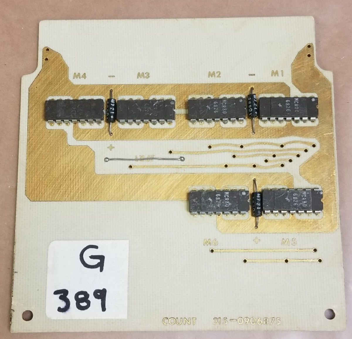 VERY RARE 1968 NCR Century 100 Count Card GOLD PLATED PCB 315-0906875 #G389