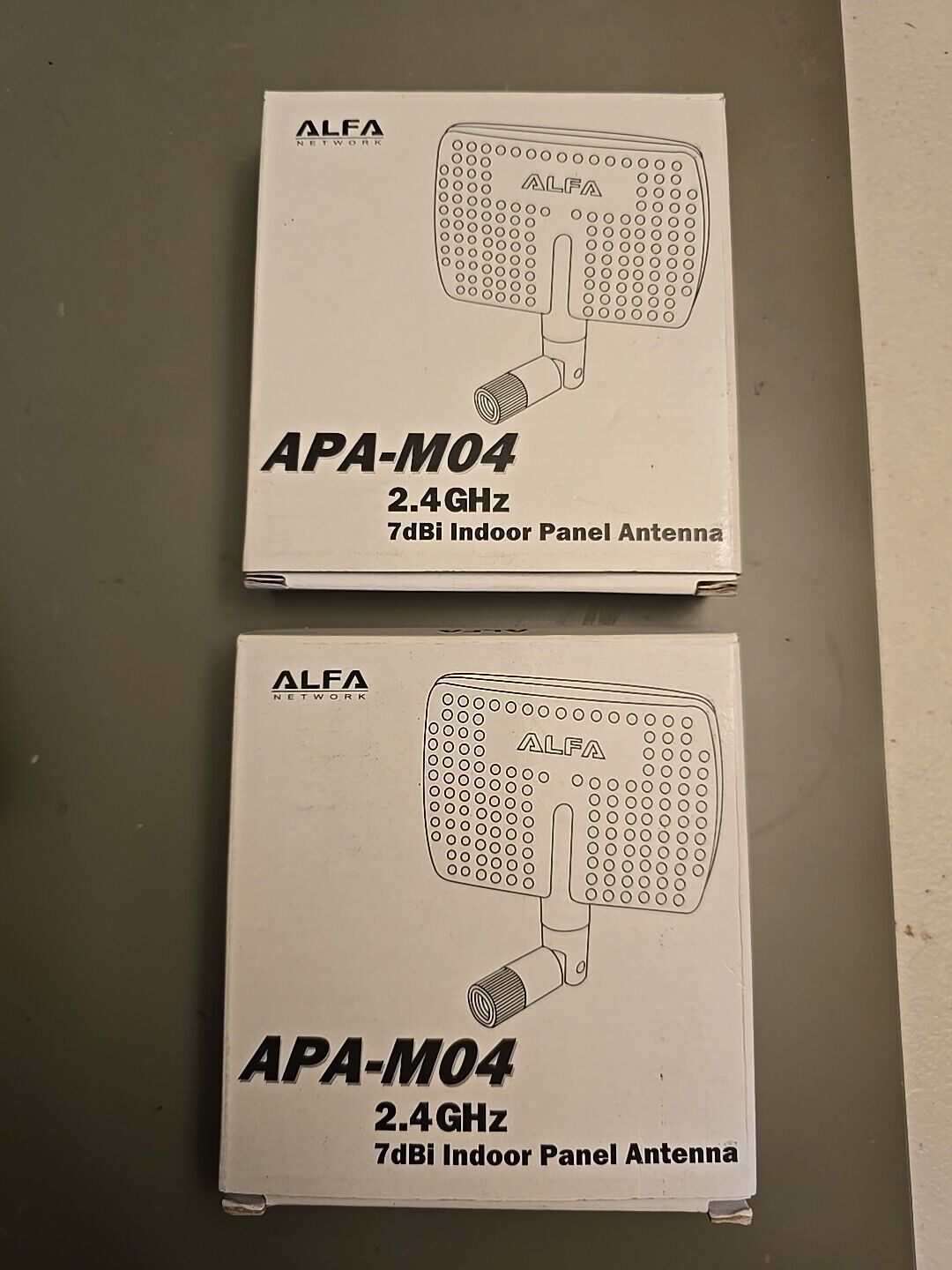  2 PACK Pair of Alfa APA-M04 7 dBi gain RP-SMA directional panel antennas Wi-Fi