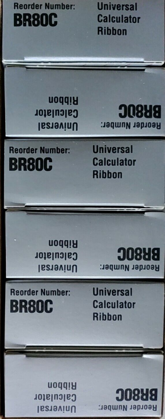 NuKote BR80C Universal Calculator Ribbon Black Red Lot Of 6 NEW Boxes