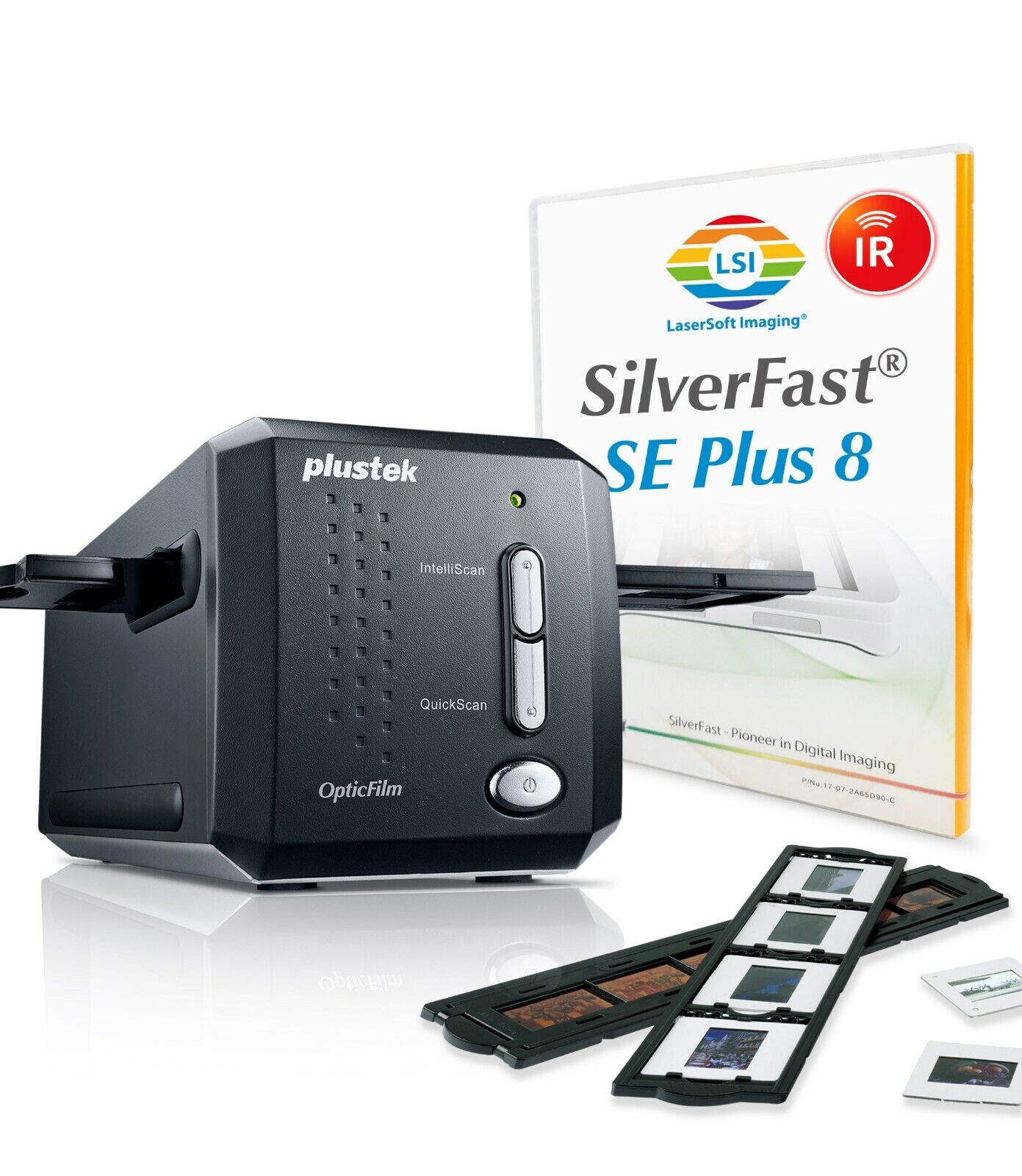Plustek OpticFilm 8200i SE 35mm Film Slide Scanner Silverfast Plus 8.8 SEE VIDEO