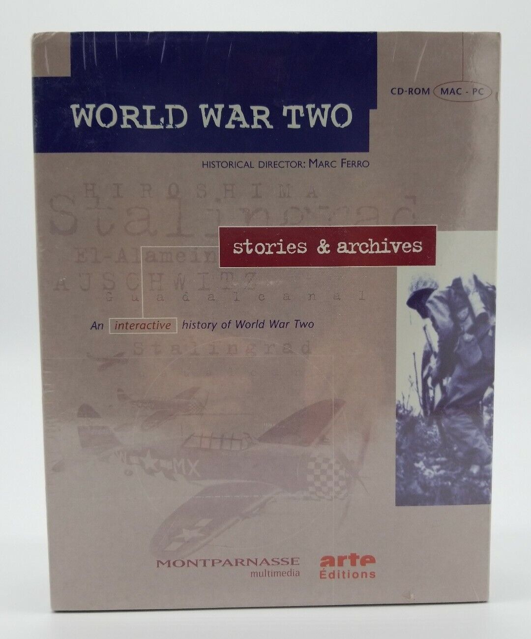 World War II Stories & Archives Montparnasse Multimedia Big Box CD-ROM 1996 NOS