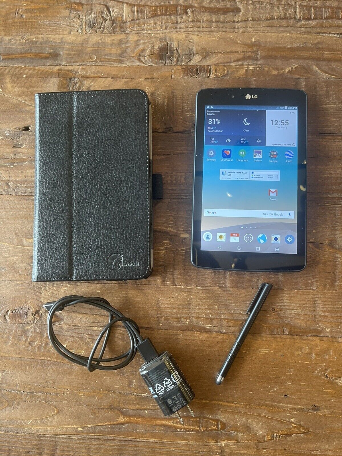 LG-V410 G Pad, Stylus, Charge,r  Leather Case, AT&T 