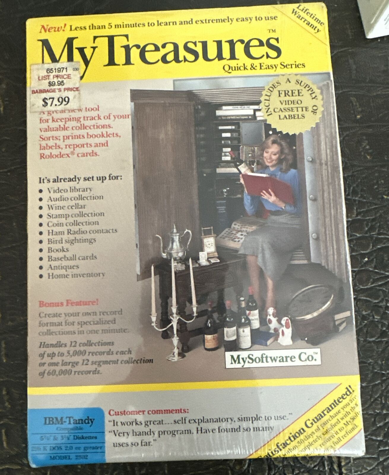 Vintage IBM Tandy Inventory Software My Treasures 5 1/4\