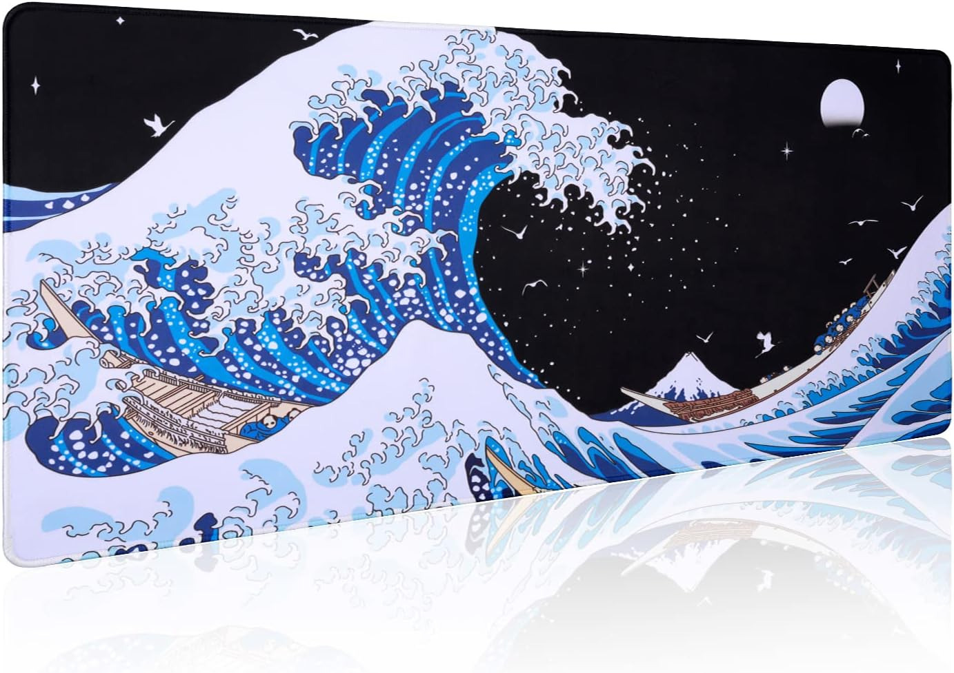 Sea Wave Japanese Art Mouse Pad Gaming XL Large Desk Mat Long Extended Mousepad