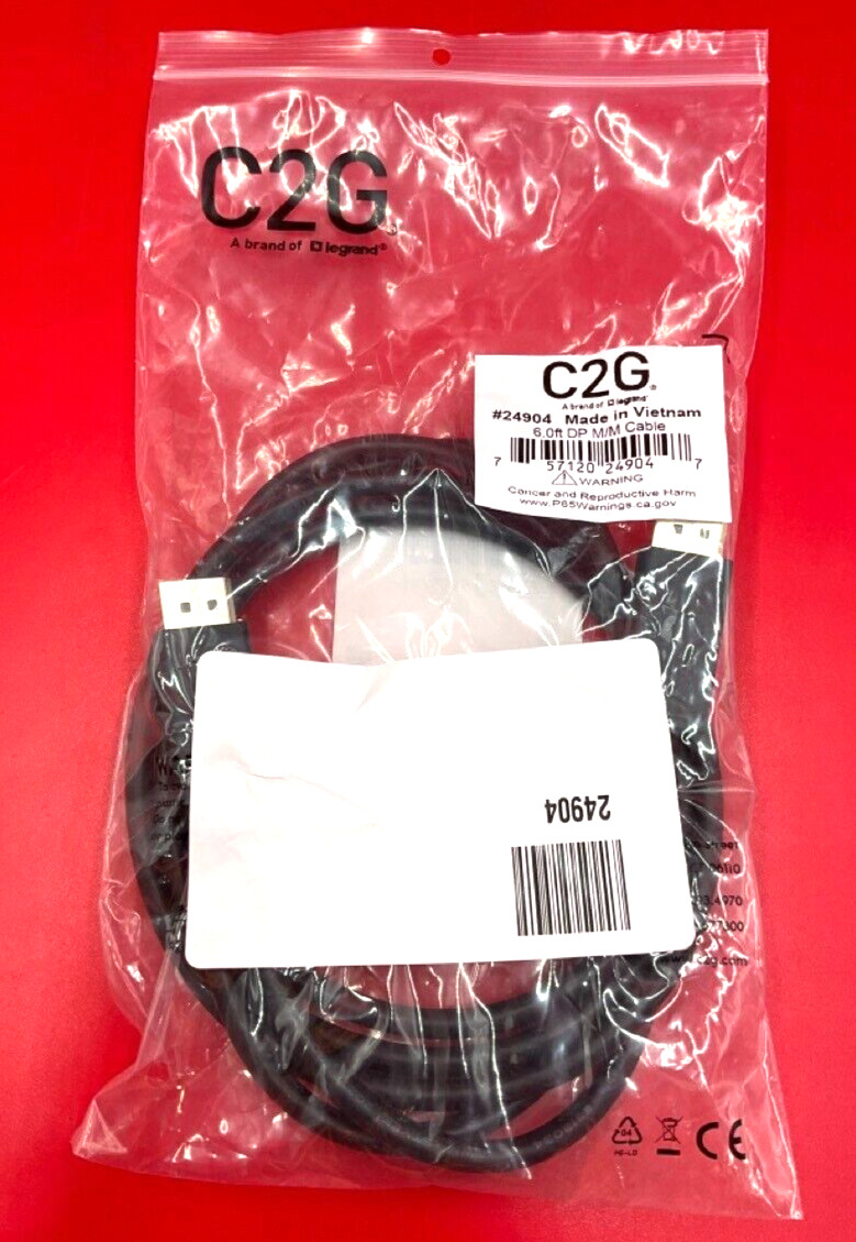 C2G Cables to Go DisplayPort Cable 24904 ✅ ❤️️ ✅ ❤️️ NEW SEALED ✅ ❤️️ ✅ ❤️️
