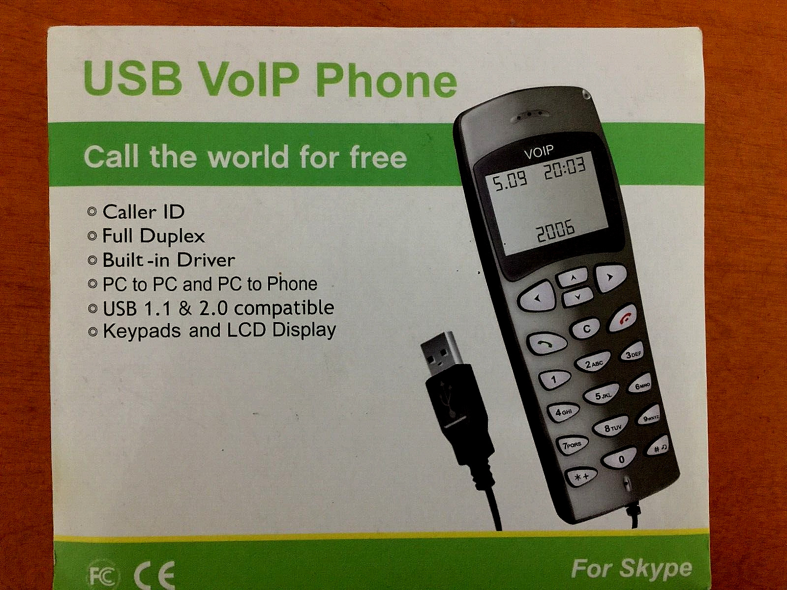 USB VoIP Portable Phone, Skype, Caller ID, LCD Display, PC 2 PC & PC 2 Phones