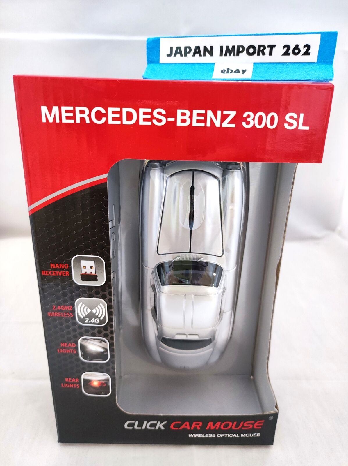 CLICK CAR MOUSE Mercedes 300SL Oldtimer Silver Optical Wireless Mouse