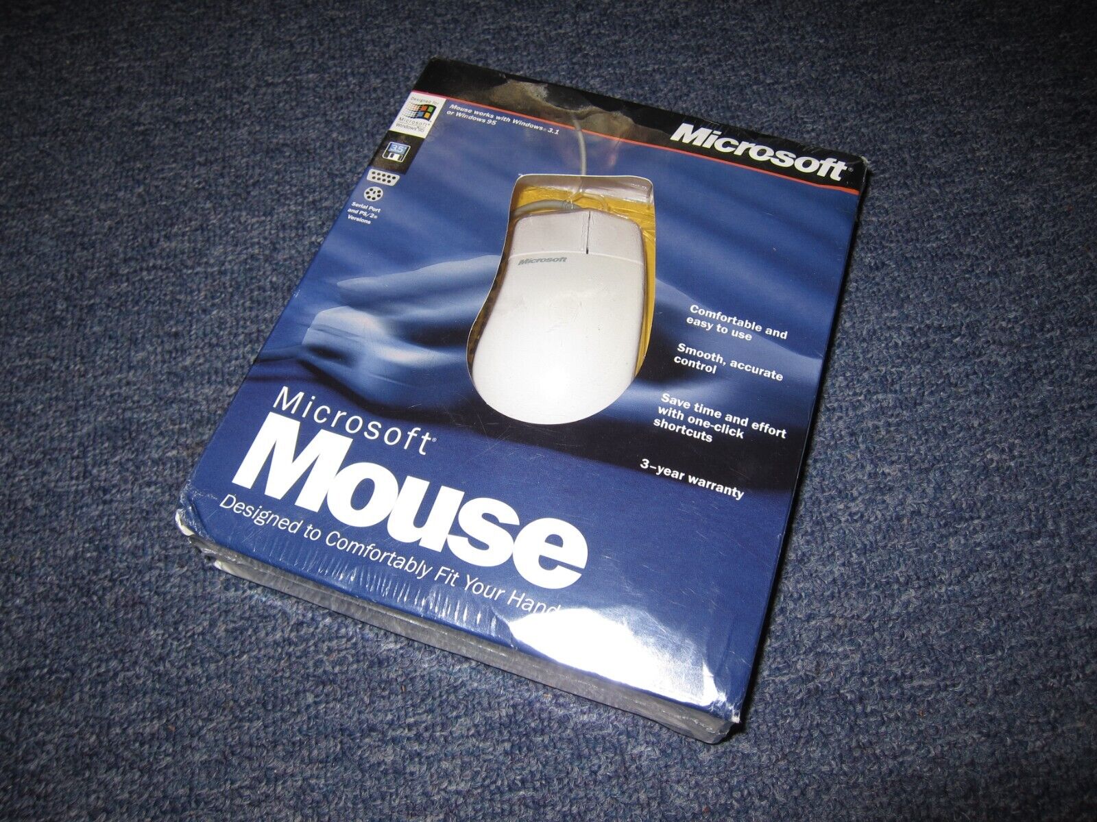 VINTAGE Microsoft Windows 95/3.1 PC Computer Mouse Rare NEW SEALED