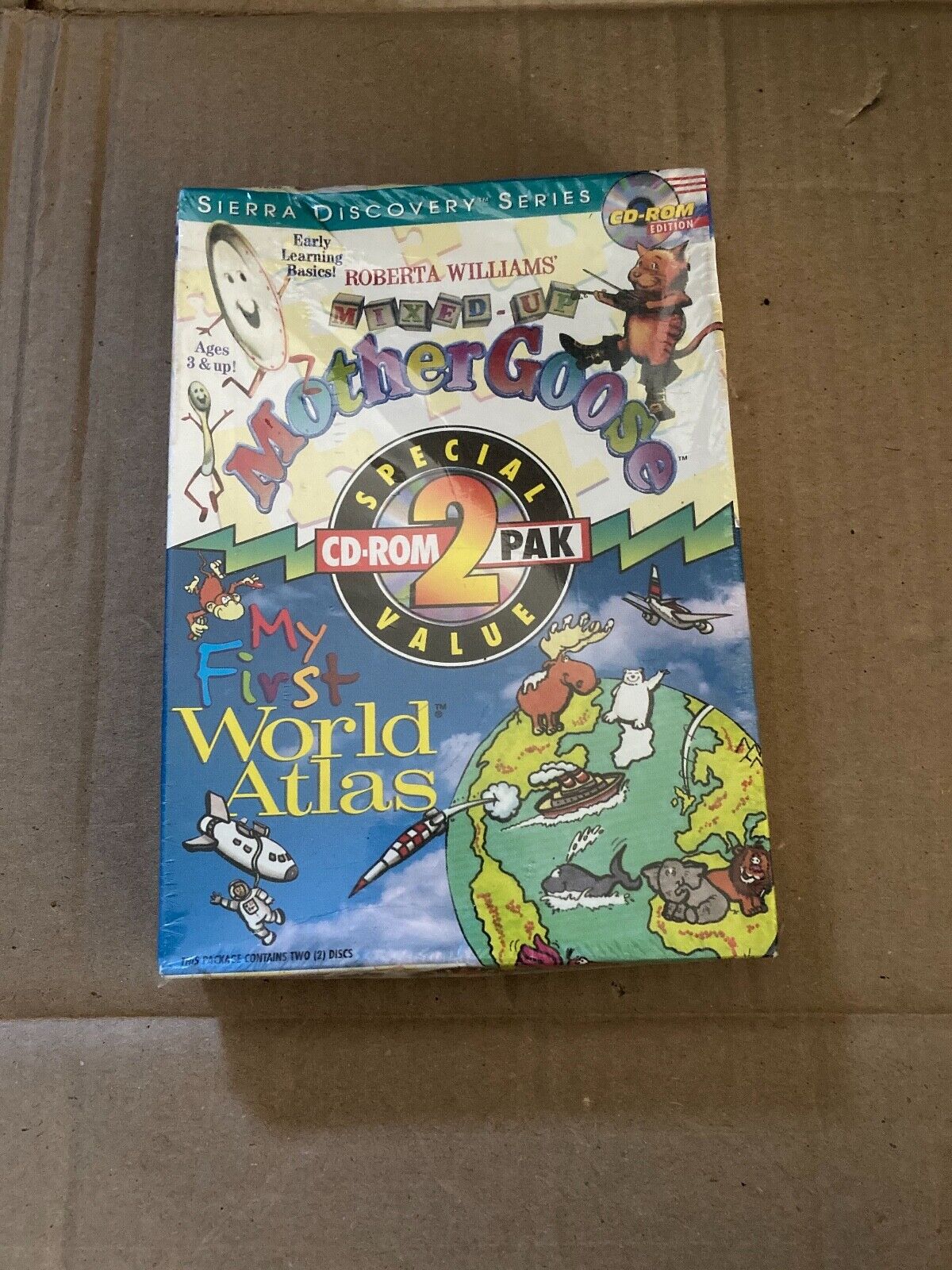 Vintage New Old Stock NOS My First World Atlas CD Rom Software Kids Learning Fun