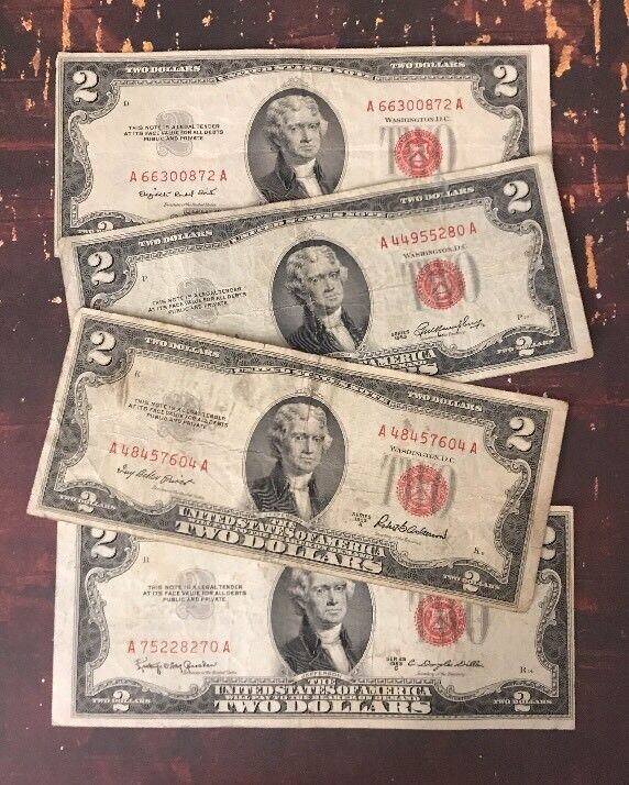 1953 $2 United States Note - Red Seal (2) Note Paper Money Collection