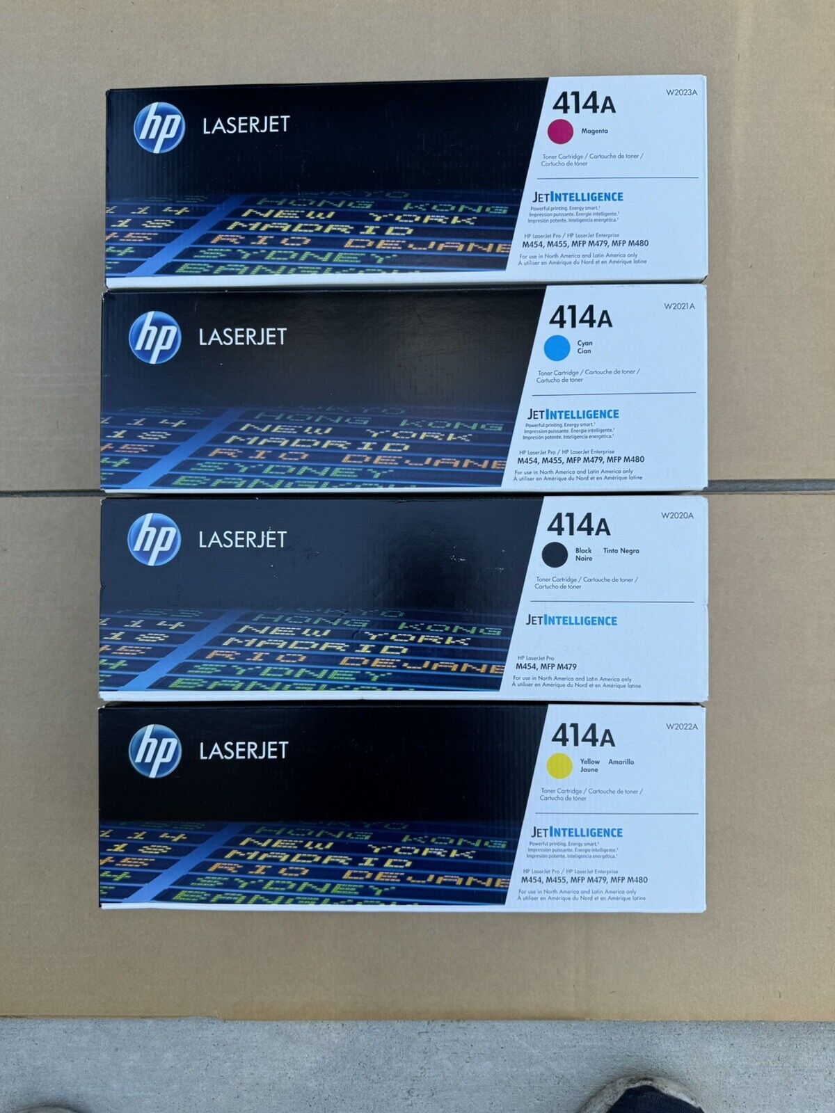 HP 414a LaserJet Toner Set genuine W2020A W2021A W2022A W2023A New In Box