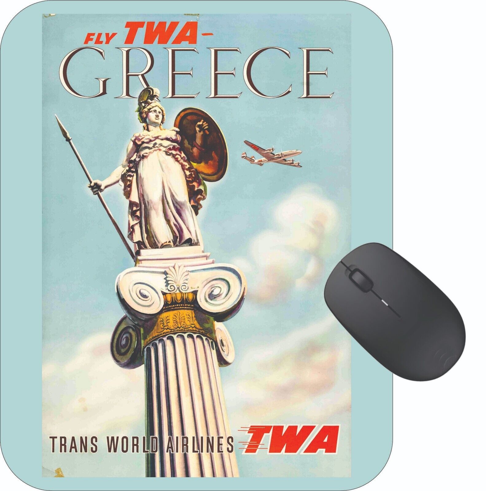 Greece  Mouse Pad Stunning Photos Travel Poster Art Vintage Retro