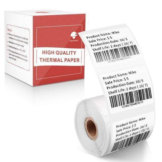40mm White Square Sticker Label Adhesive Tag Paper for Phomemo M110/M200 Printer