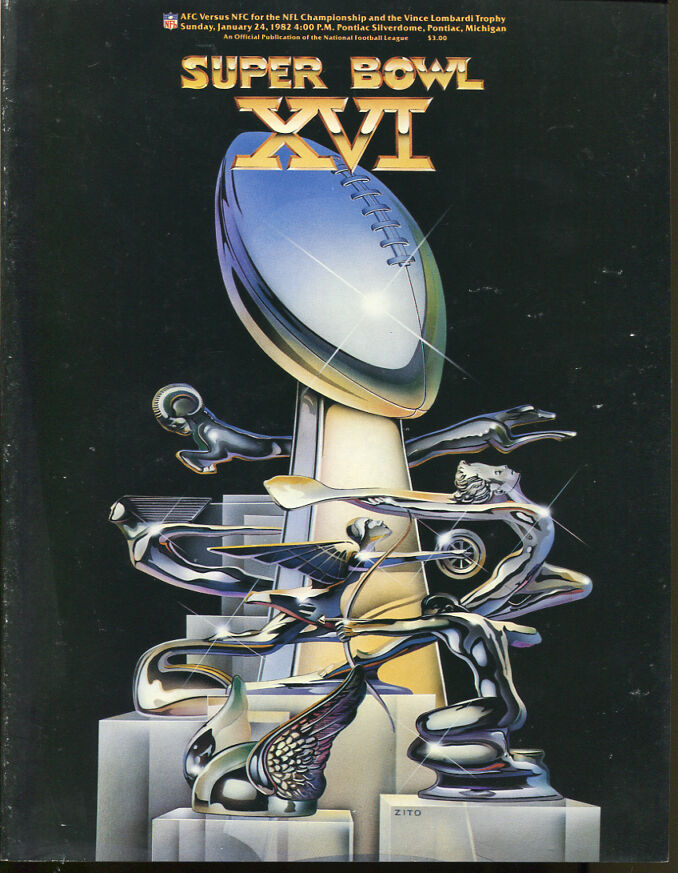 Super Bowl XVI 16 Official Program 49ers 26 Bengals 21 Near Mint Condition