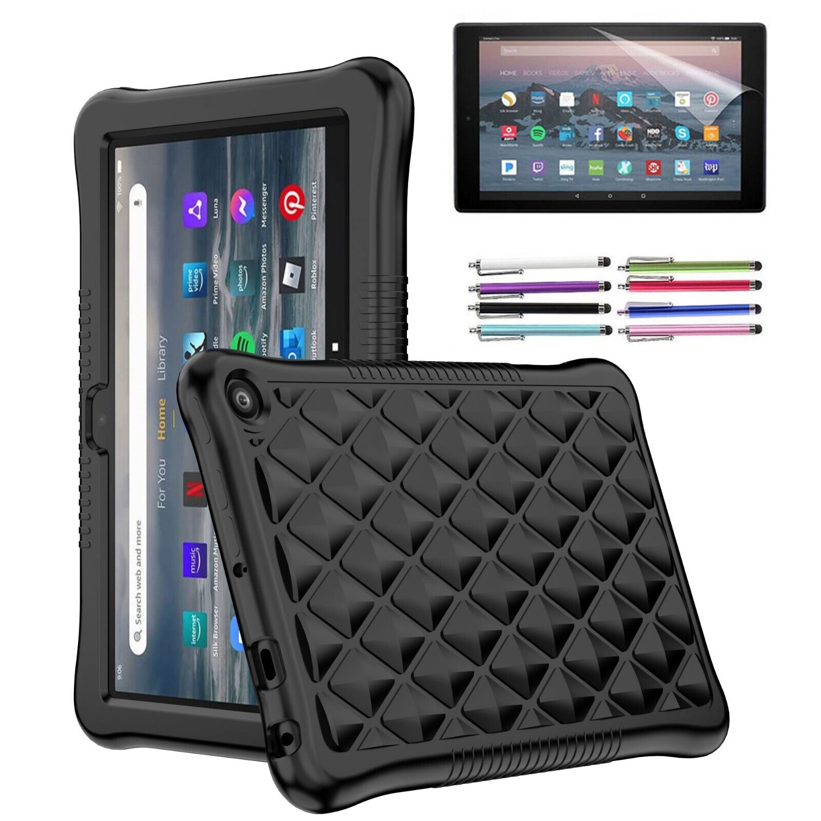 For Amazon Fire 7 Tablet Case 12th Generation 2022 with Free HD Screen Protector