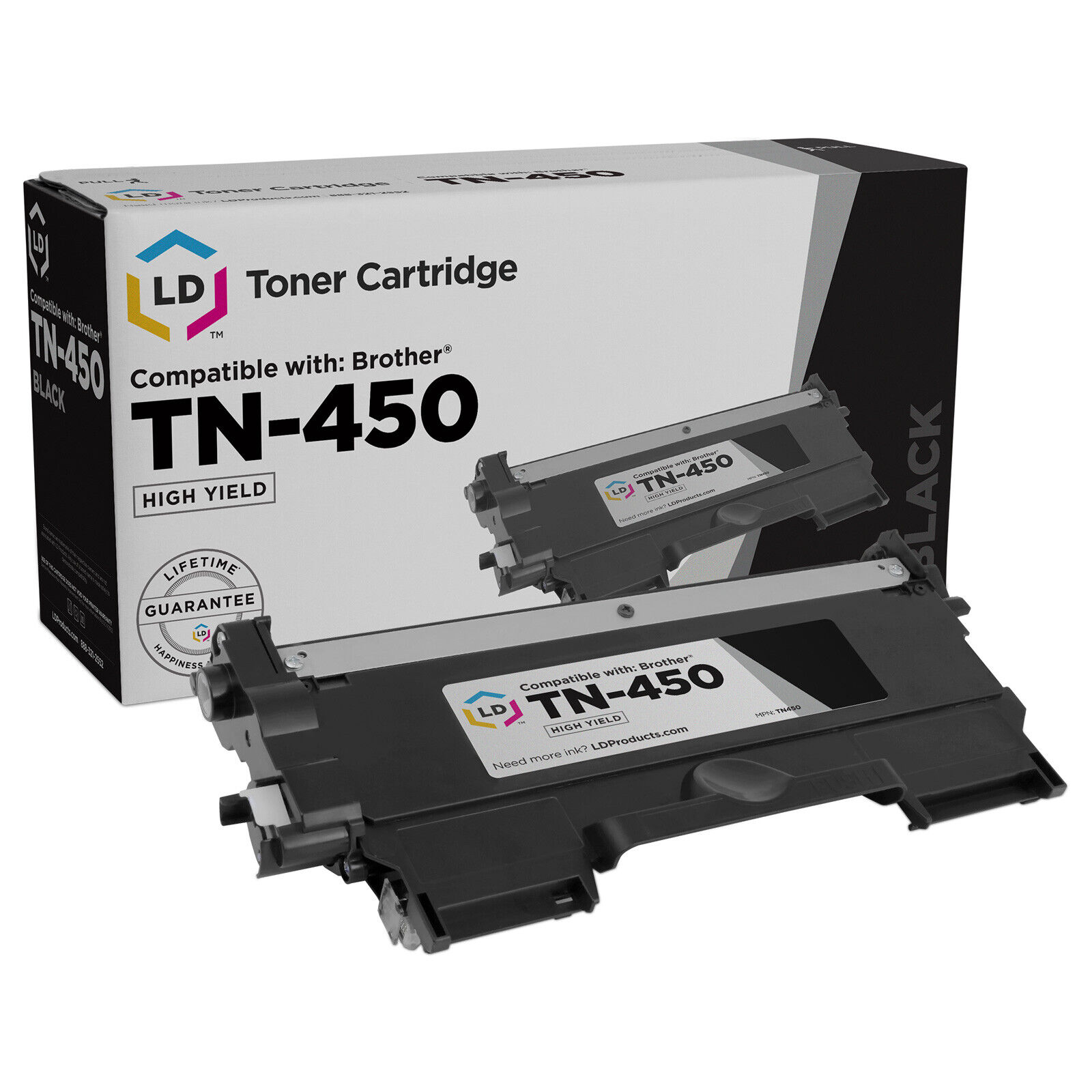 LD Toner Cartridge for Brother TN450 High Yield Black DCP-7065DN HL-2130 HL-2132