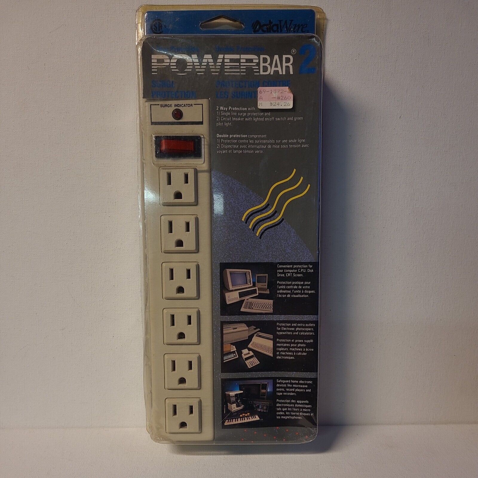 Vintage Collectable Electrical POWERBAR 2 - Surge Protection - DataWare