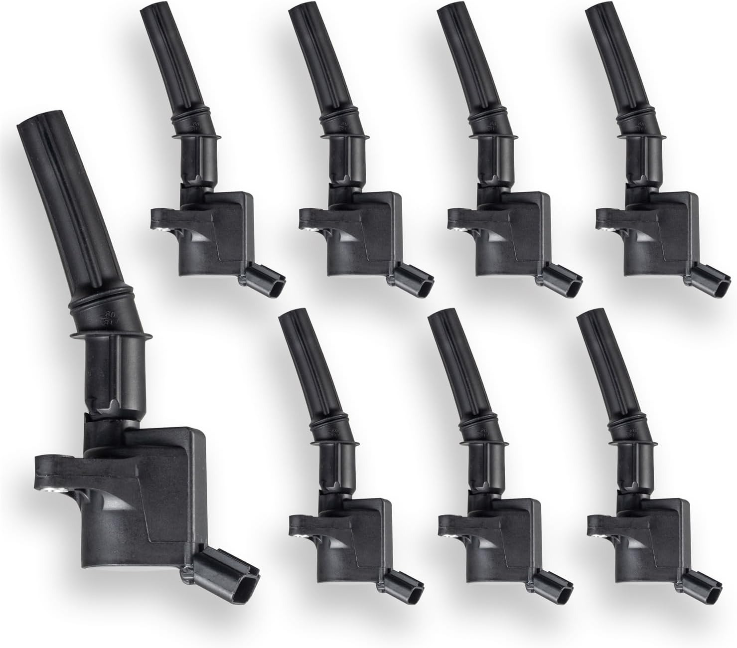 Set of 8 Curved Boot Ignition Coil Pack Compatible with Ford Lincoln Mercury 4.6