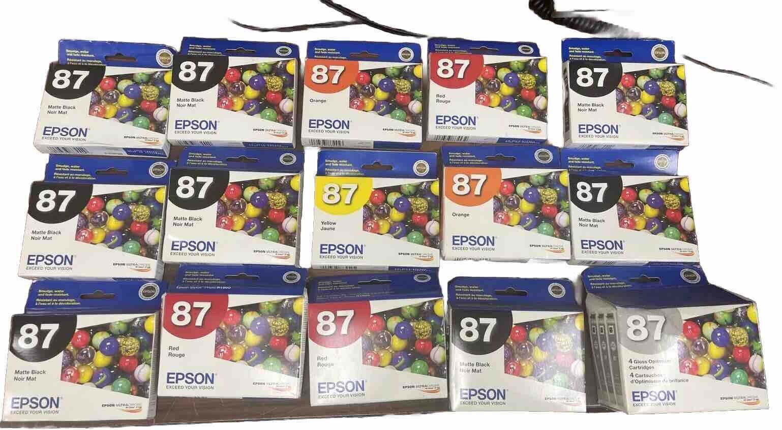 Mixed Lot 15+ Genuine Epson 87 Ink Cartridges R1900