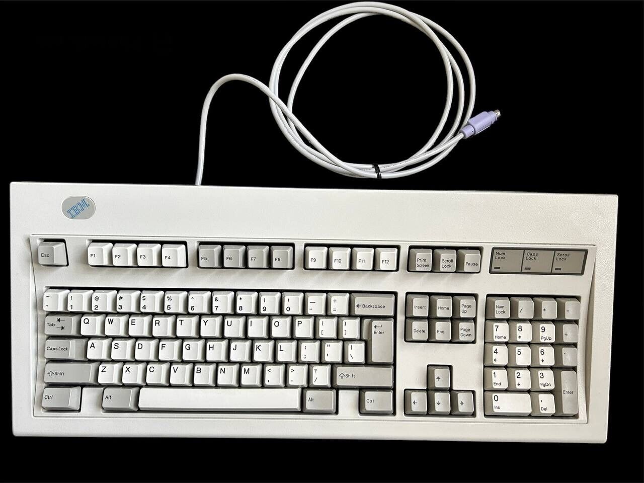IBM Model M New Mechanical Keyboard 61G3974, 1995, wired PS/2 cable W/adapter.