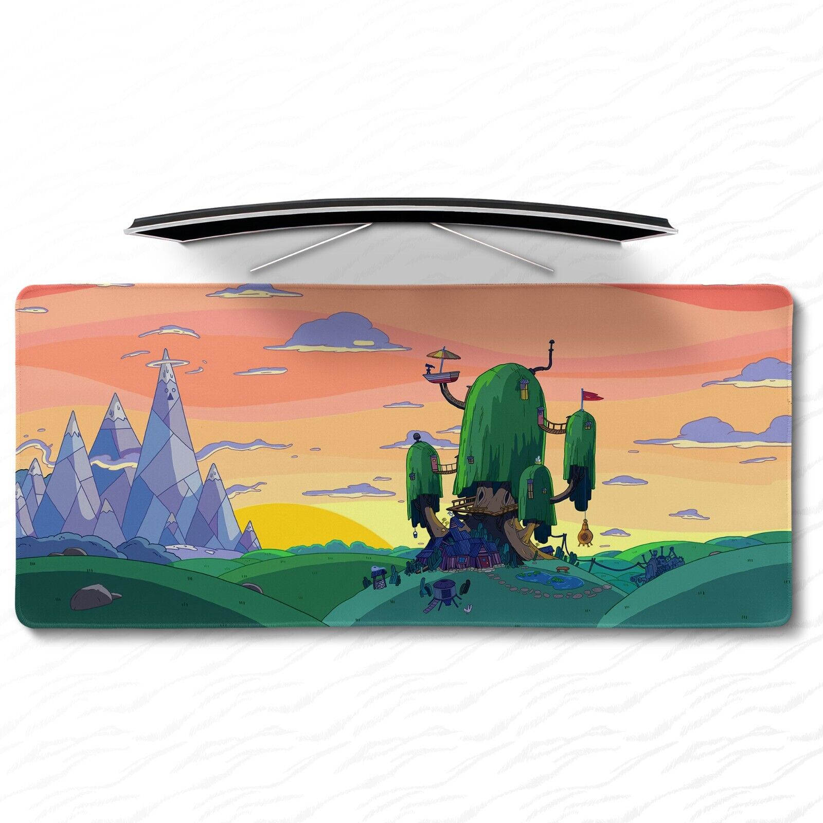 Adventure Time Desk Mat, Treehouse Design, Dive into the Land of Ooo Mouse Pad