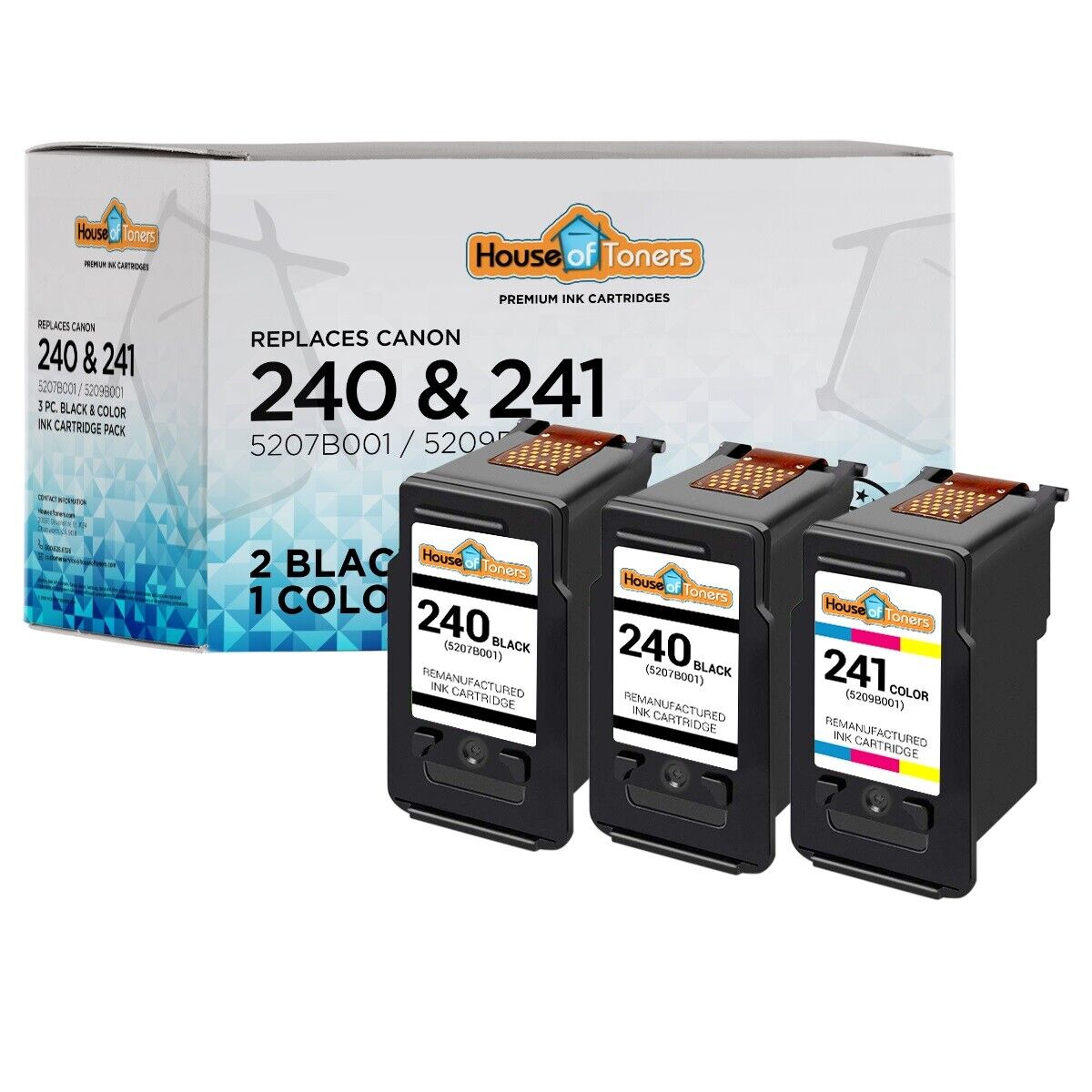 3-pk PG-240 CL-241 Ink Cartridge for Canon PIXMA MG and MX Series