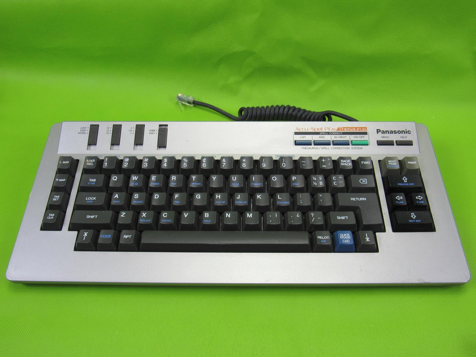 Vintage Panasonic Accu-Spell Keyboard Accu Spell Plus Thesaurus Rare