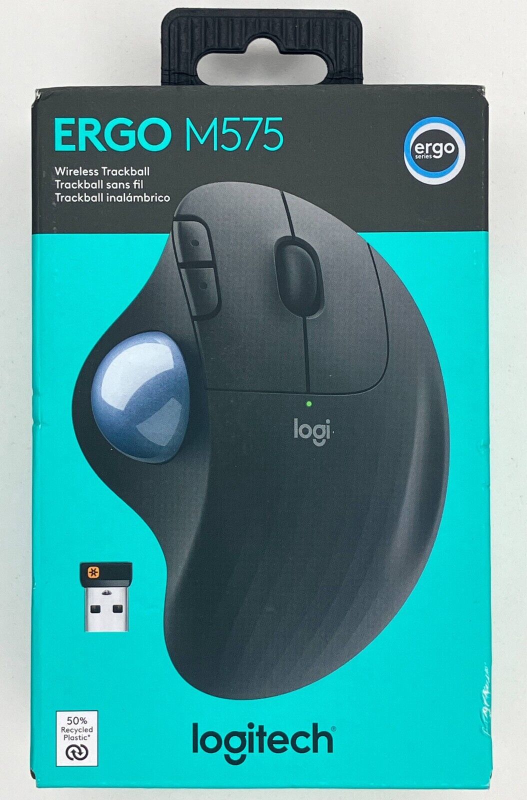 Logitech M575 ERGO Wireless Ergonomic Trackball Mouse PC & MAC Black 910-005869