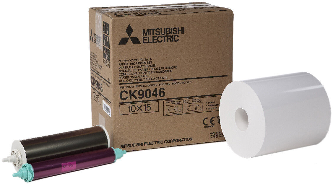 Mitsubishi 9000 Series 4x6 Print Kit (Ck9046) 1 Roll Of Paper & Ribbon Per Box