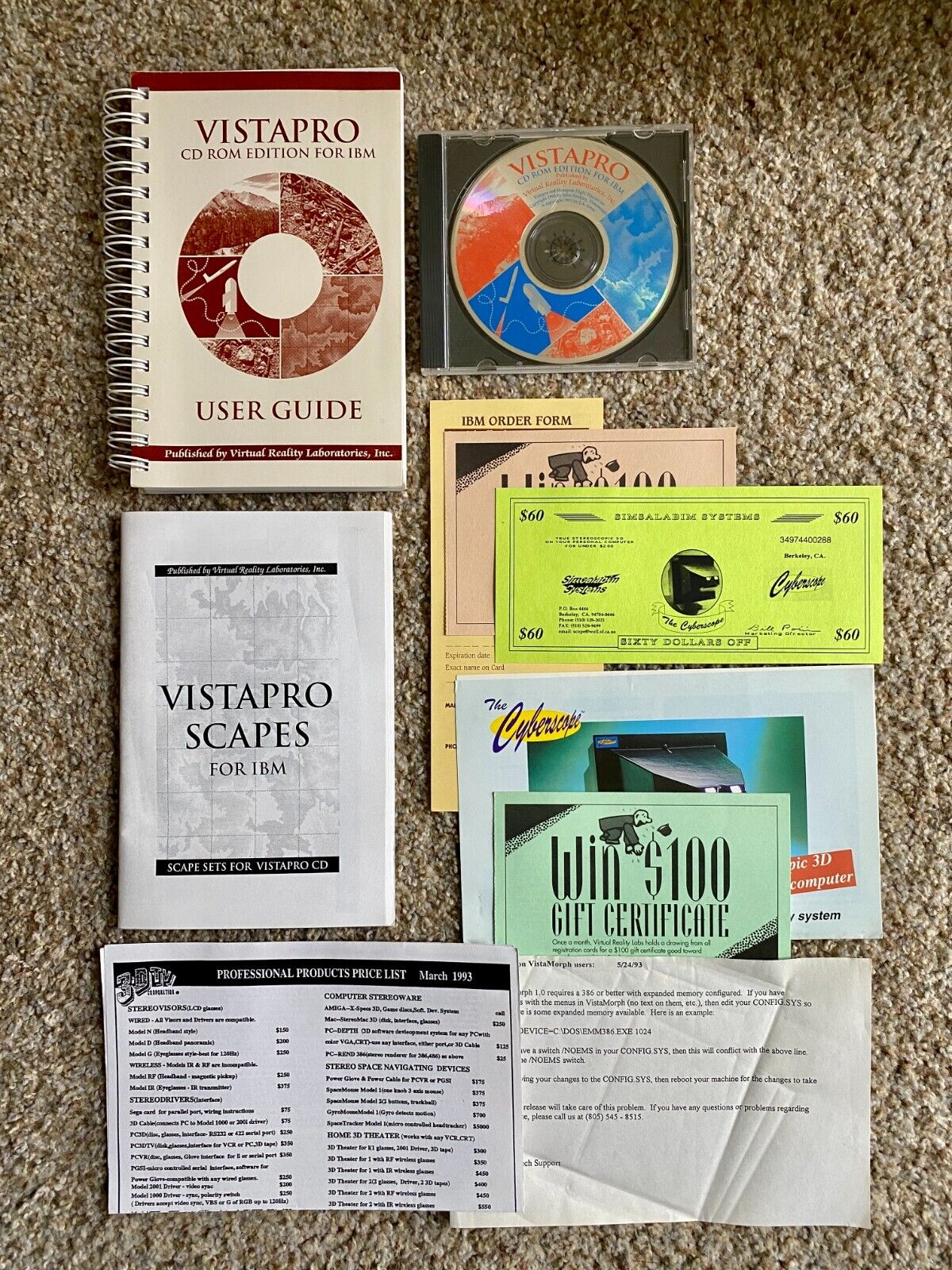 Rare Vintage 1993 PC Software: Vista Pro 3.0 Professional Landscape Artistry