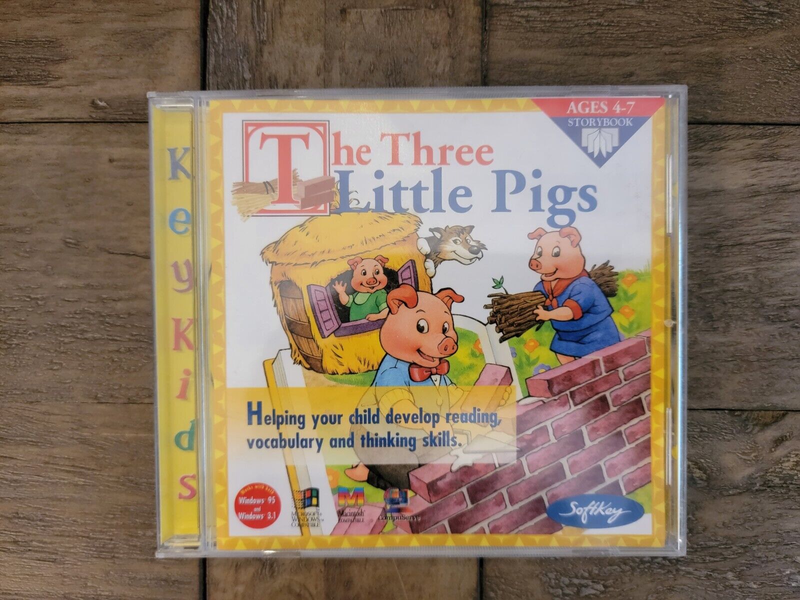 PC MAC CD-ROM The Three Little Pigs SoftKey Storybook 1996 Vintage PC Game