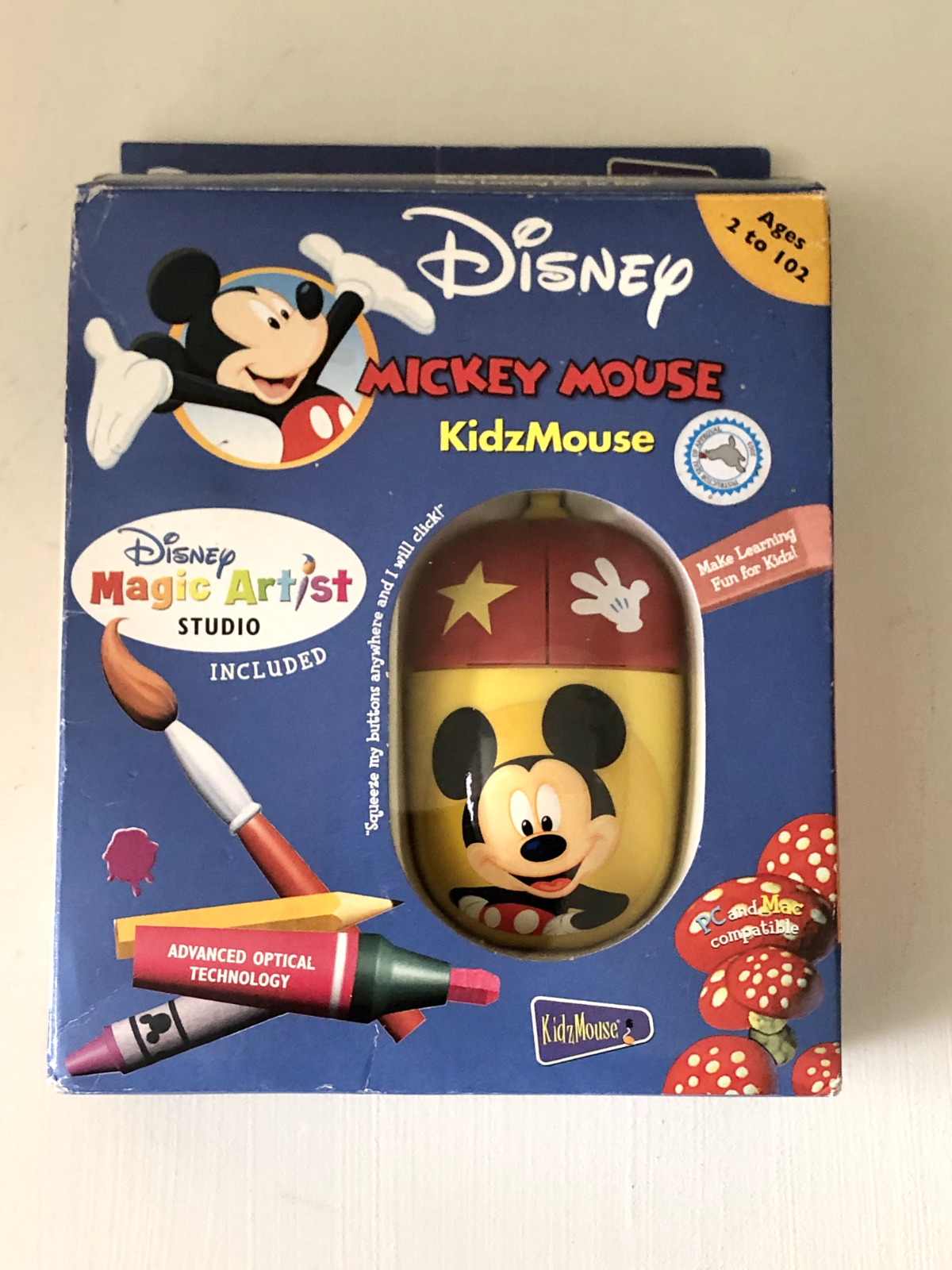 Vintage 2003  Disney Mickey Mouse Wired Computer Mouse KidzMouse - Collectable