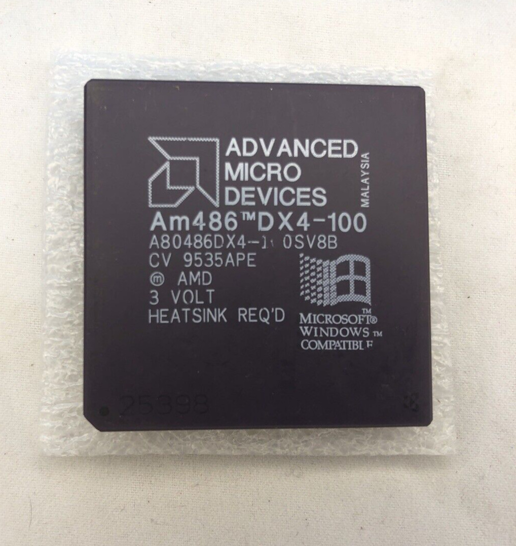 AMD 486 DX4 100 MHz Socket 3 CPU A80486DX4-100 Advanced Micro 100NV8T 100SV16B