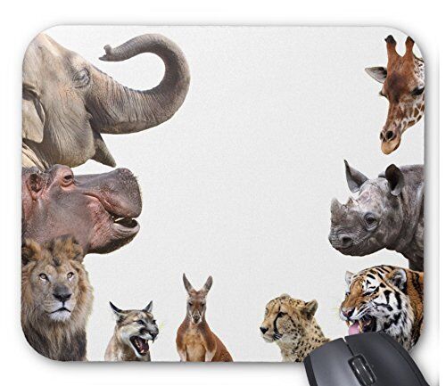 Animal Face Mouse Pad Photo Pad World Wildlife Series D White
