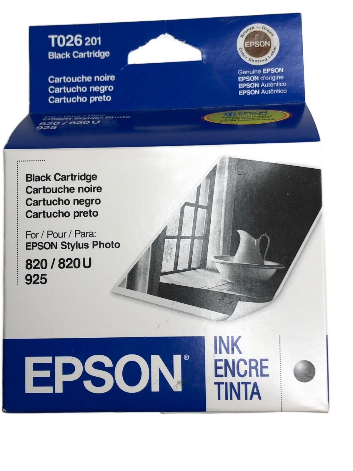 Epson T026 201 Black Cartridge for Epson Stylus Photo 820/ 820U/ 925 exp 11/05