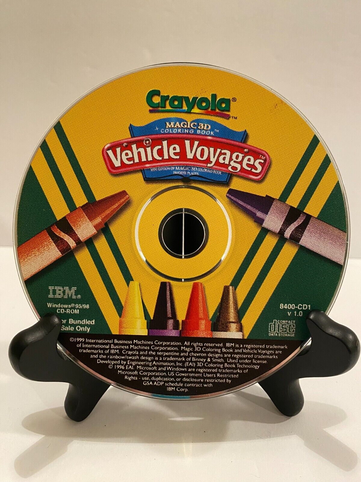 CRAYOLA MAGIC 3D VEHICLE VOYAGES CD ROM RARE VINTAGE HTF 1999