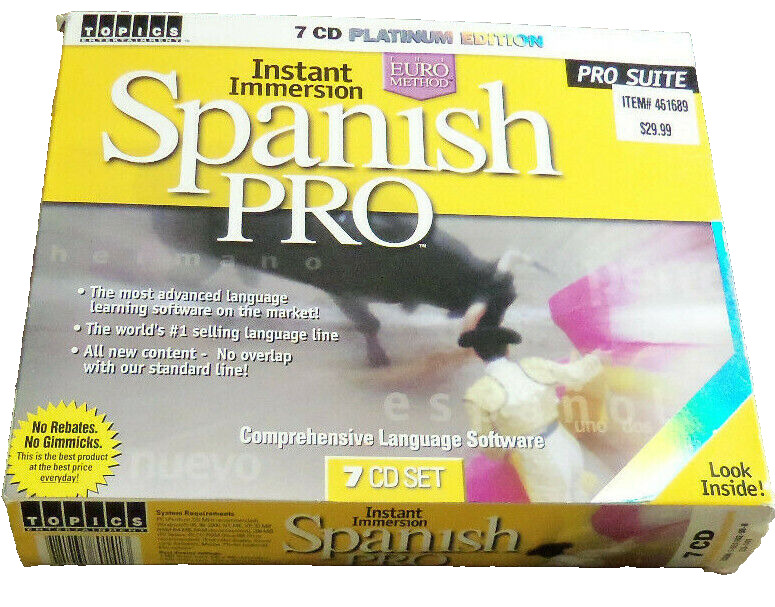 Learn Spanish Fast Spanish Instant Immersion PRO: 7 CD Software  