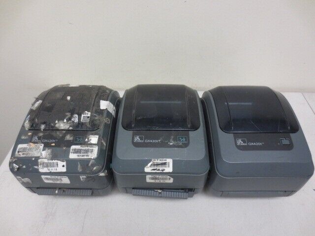 Lot of 3  Zebra GX420t Thermal Label Printer *Untested AS-IS*