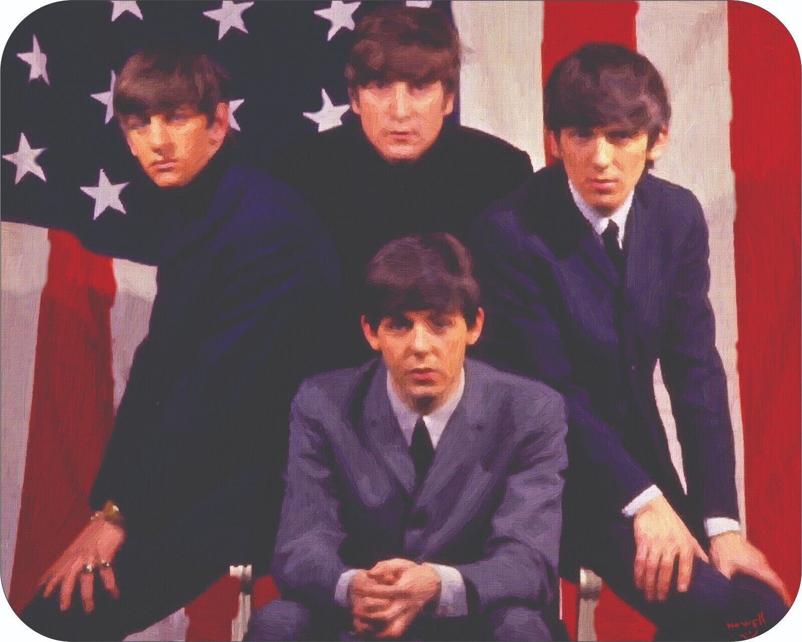The Beatles Arrive in America  Mouse Pad Poster 7 3/4  x 9\