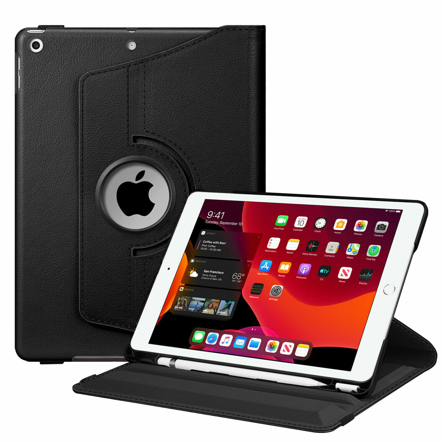 360° Rotating Case for iPad 9th Gen 2021 Protective Stand Cover Auto Wake Sleep