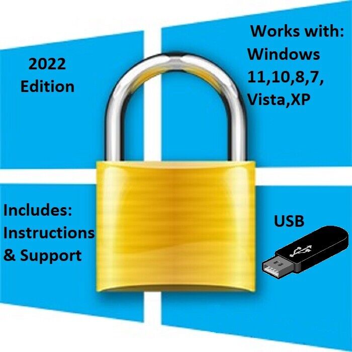 Windows Password Reset Recovery Utility USB Works on Win 11,10,8,7,Vista,XP