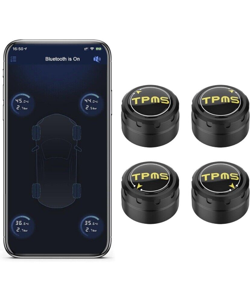 Tire Pressure Monitoring System TPMS, Wireless Adjustable Display Angle with 4 W