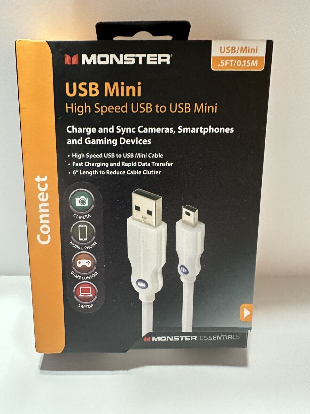Monster High Speed USB to USB Mini Charging Cable (camera, phone, etc) NIB