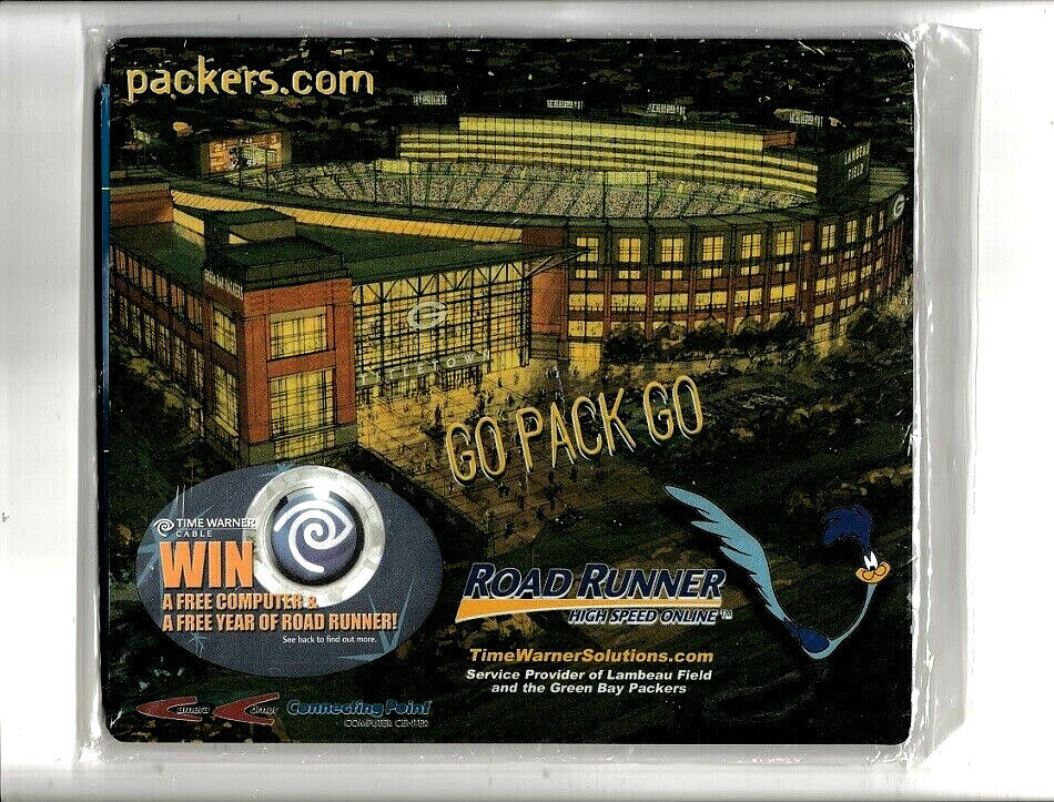  GREEN BAY PACKERS LAMBEAU FIELD NEW MOUSE PAD~TIME WARNER ROAD RUNNER AD~WI