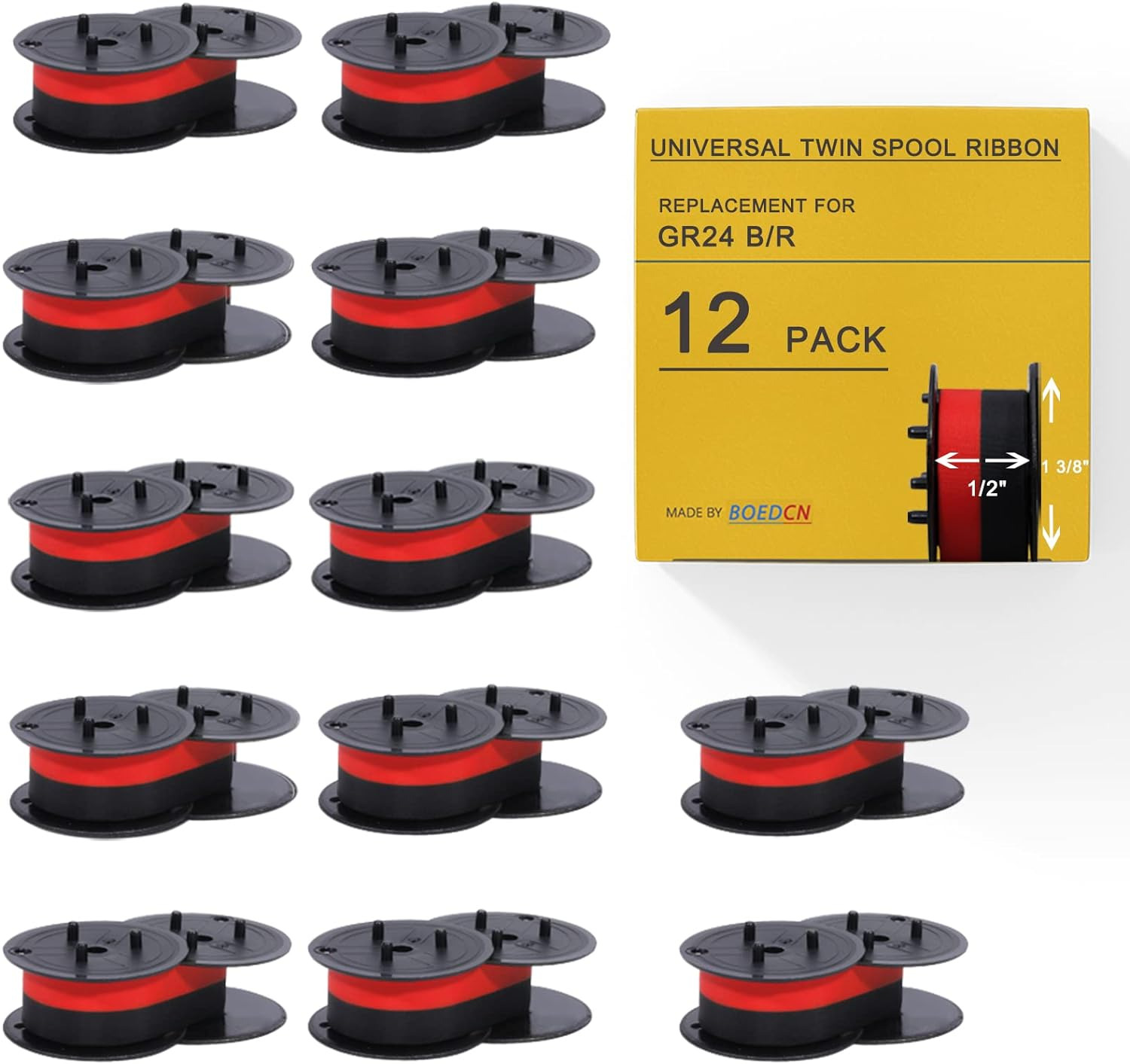 12 Pack Replacement for Porelon 11216 Universal Twin Spool Calculator Ribbon 119