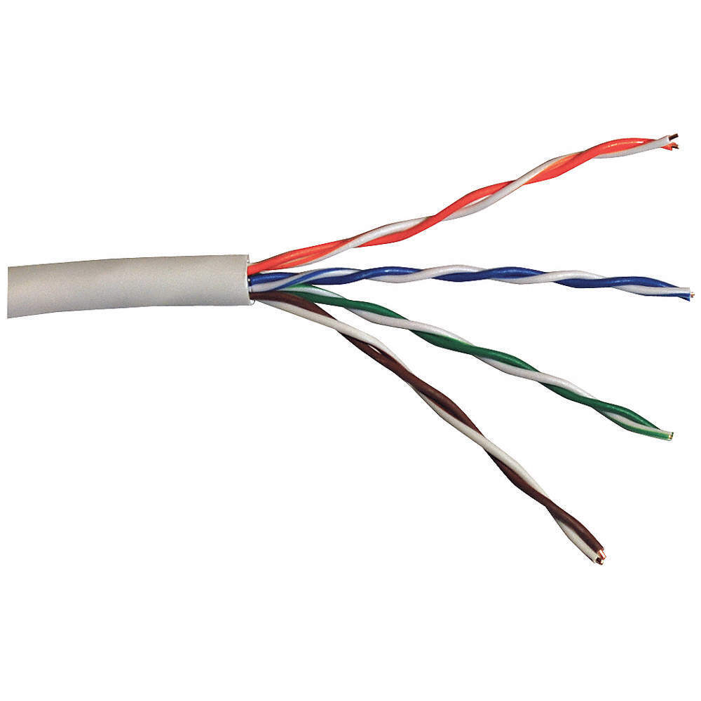 CAROL CP5.30.02 Data Cable,Cat 5e,24 AWG,1000ft,White 21EN34